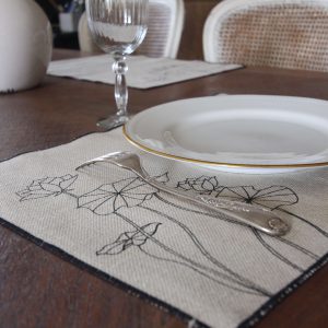 set de table pavot noir