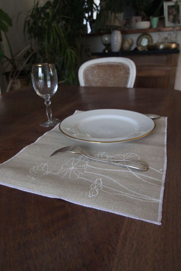 set de table pavot blanc 2