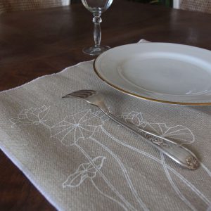 set de table pavot blanc