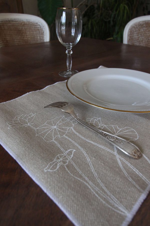 set de table pavot blanc