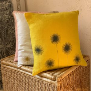 Housse-coussin-allium-jaune