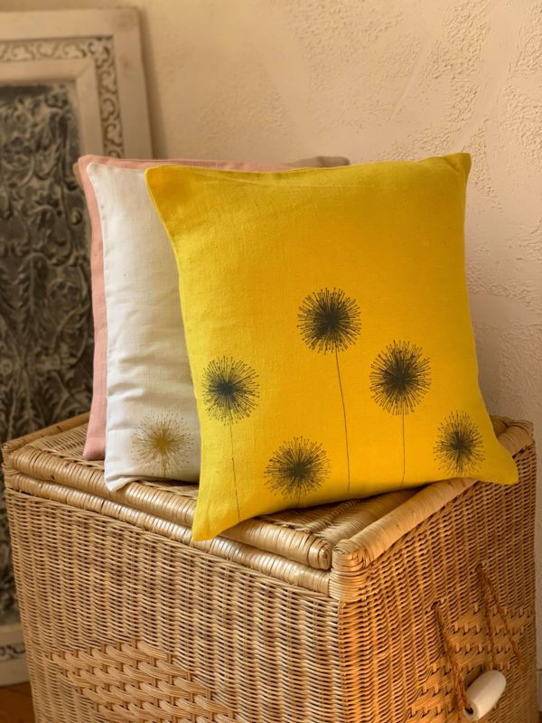 Housse-coussin-allium-jaune