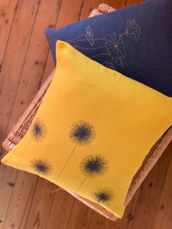 Housse-coussin-allium-jaune-