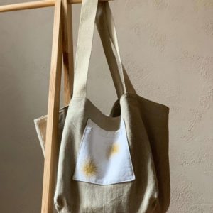 Sac cabas XL « Allium » en chanvre naturel